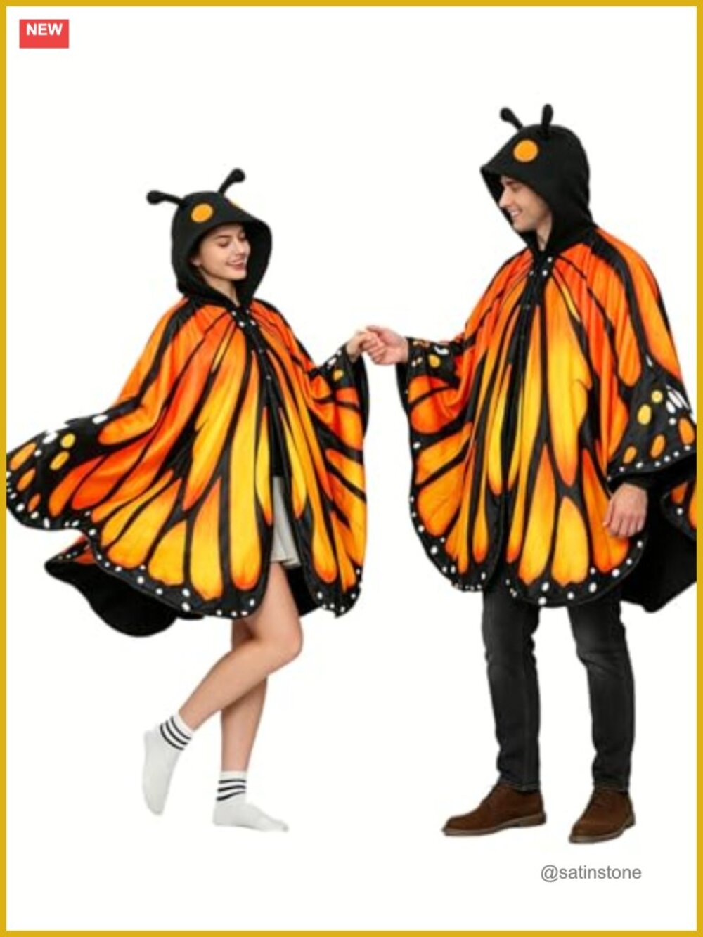 Adult Butterfly Hooded Cape Costume Halloween Cosplay Unisex